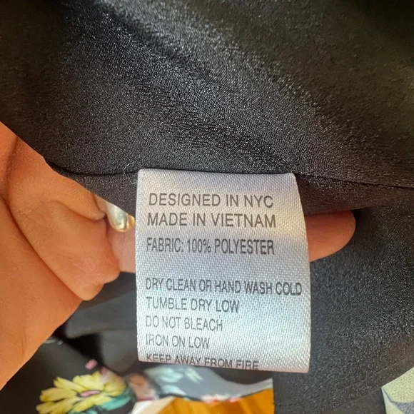 Yumi Kim black and floral dress, midi, high slit on side, Size S - Picture 7 of 7